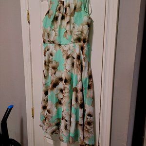 Laura Petite size 4P  sleeveless zipper back dress. Floral pattern